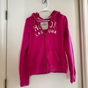 Y2K Early 2000s Hollister Pink Full Zip Hoodie size Large